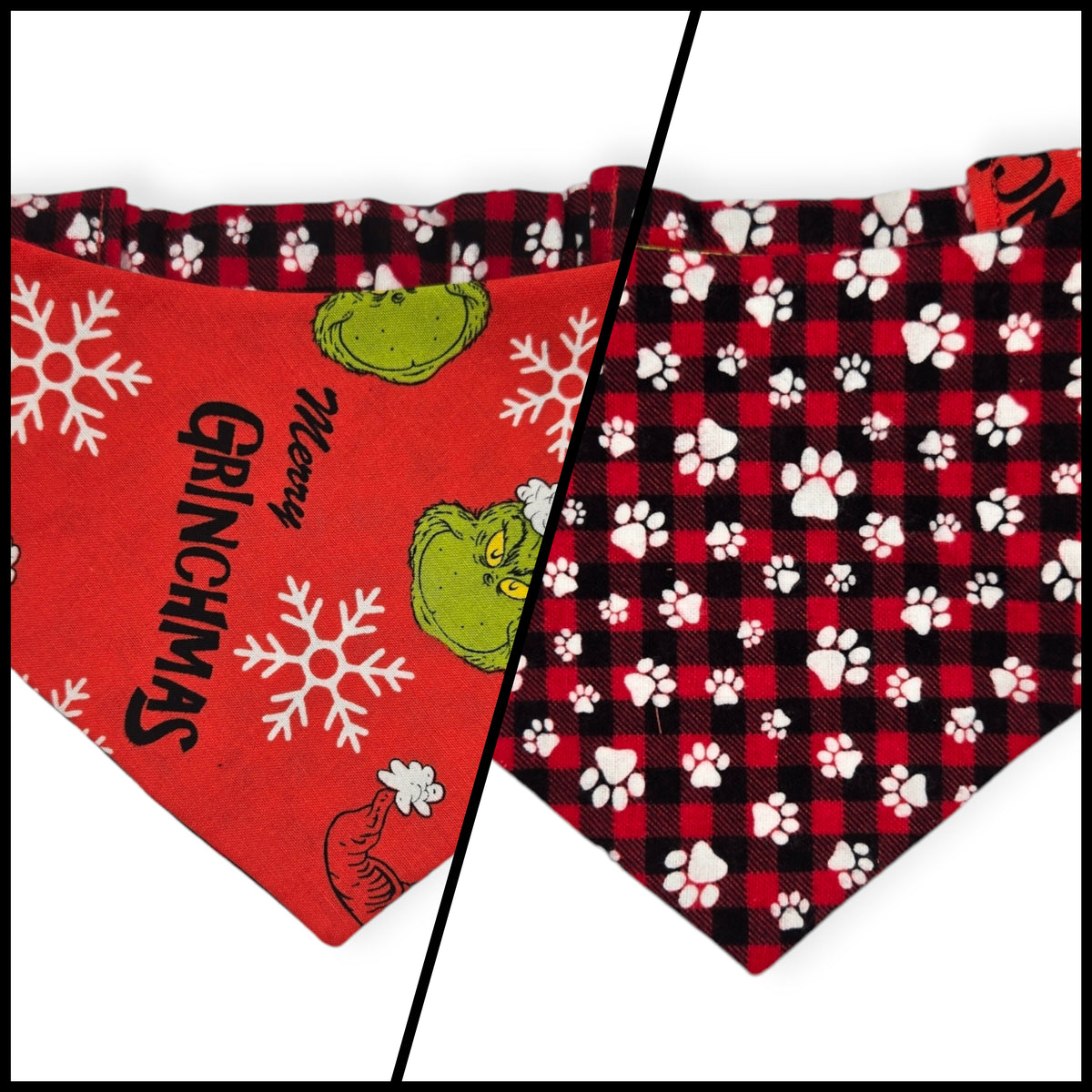 Grouchy/Buffalo Plaid Slip-on Scrunchie Bandana (Medium)