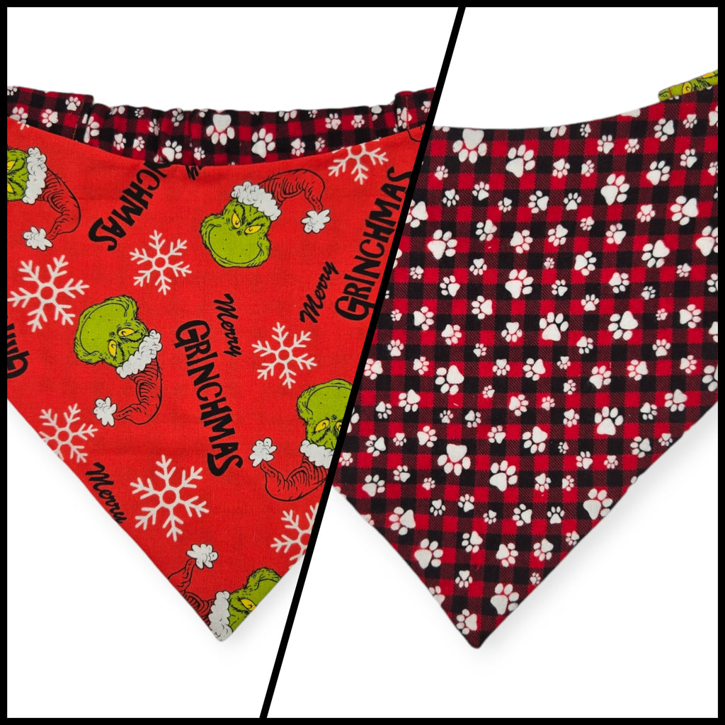 Grouchy/Buffalo Plaid Slip-on Scrunchie Bandana (X-Large)