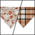 Cowboy Halloween/Burnt Orange Plaid Slide-on Pet Bandana (Medium)
