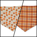 Boho Daisy Football/Orange Fall Plaid Tie-on Bandana (Large)
