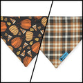 Retro Pumpkin Spice/Fall Plaid Reversible Slide-on Bandana (Small)