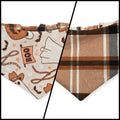 Cowboy Halloween/Burnt Orange Plaid Slip-on Scrunchie Bandana (X-Small)