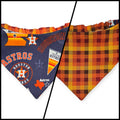 Astros/ Orange Fall Plaid Slip-on Scrunchie Bandana (Medium/Large)