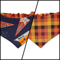 Astros/ Orange Fall Plaid Slip-on Scrunchie Bandana (X-Small)