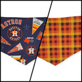 Astros/ Orange Fall Plaid Reversible Tie-on Bandana (Medium)