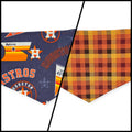 Astros/ Orange Fall Plaid Reversible Tie-on Bandana (Small)