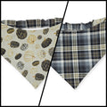 Pumpkin Quilt/Gray & Tan Plaid Slip-on Scrunchie Bandana (Large/X-Large)