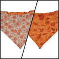 Daisy Pumpkins/ Orange Leaves Slip-on Scrunchie Bandana (Large)