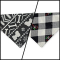 Fair Isle Black/Black & White Buffalo Plaid Reversible Slide-on Bandana (XX-Small)