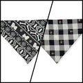 Fair Isle Black/Black & White Buffalo Plaid Reversible Slide-on Bandana (Small)