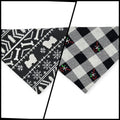 Fair Isle Black/Black & White Buffalo Plaid Reversible Slide-on Bandana (X-Small)