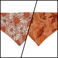 Daisy Pumpkins/ Orange Leaves Reversible Slide-on Bandana (XX-Small)
