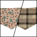 Cowboy Christmas/Brown Plaid Reversible Tie-on Bandana (Small)
