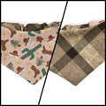 Cowboy Christmas/Brown Plaid Reversible Slip-on Scrunchie Bandana (X-Small)