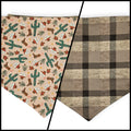 Cowboy Christmas/Brown Plaid Reversible Tie-on Bandana (Large)