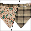 Cowboy Christmas/Brown Plaid Reversible Slip-on Scrunchie Bandana (Large/X-Large)
