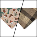 Cowboy Christmas/Brown Plaid Reversible Slide-on Bandana (XX-Small)