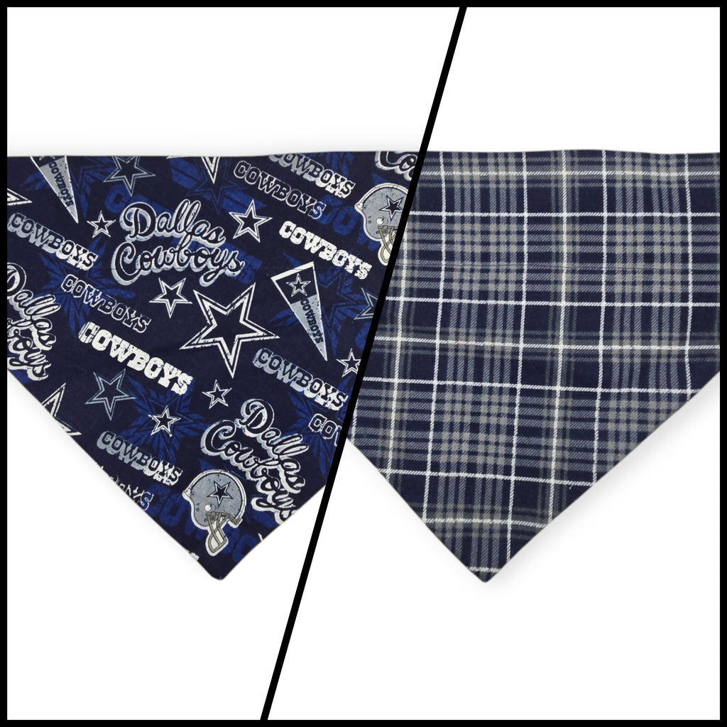 Cowboys/Dallas Plaid Reversible Slide-on Bandana (X-Large)