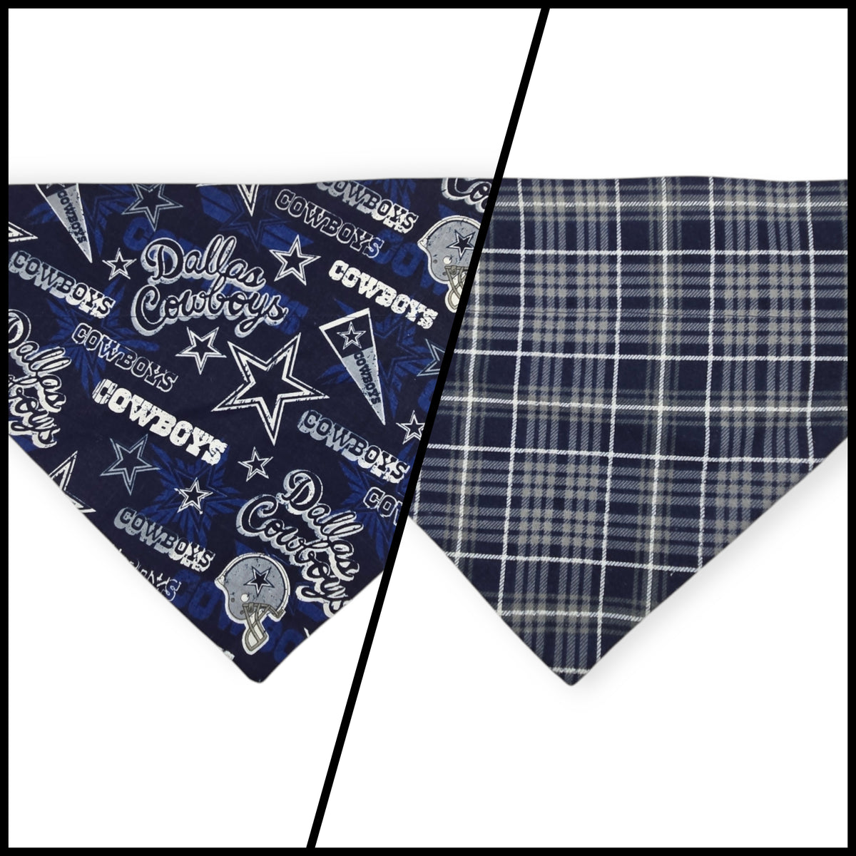 Cowboys/Dallas Plaid Reversible Slide-on Bandana (X-Large)