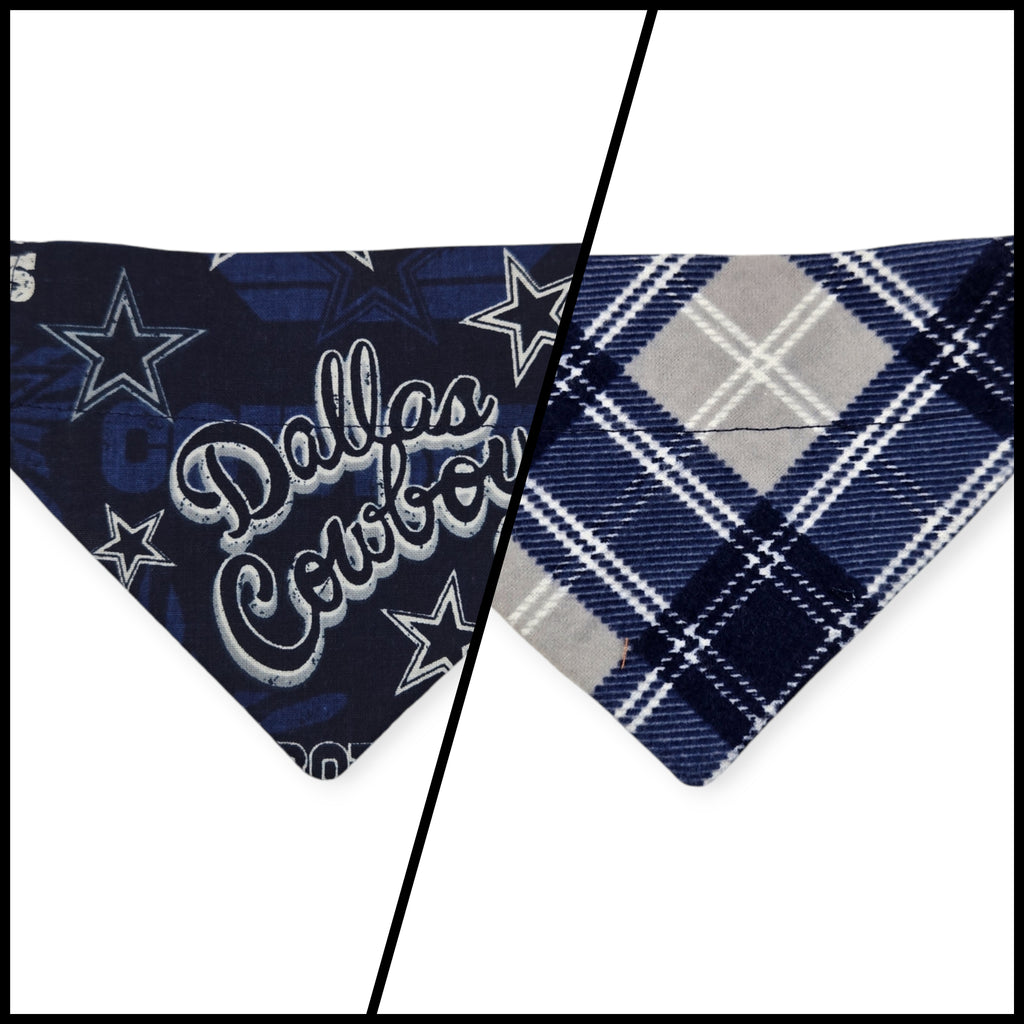 Cowboys/ Dallas Plaid Reversible Slide-on Bandana (X-Small)
