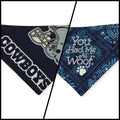 Cowboys/ Woof Reversible Slide-on Bandana (X-Small)