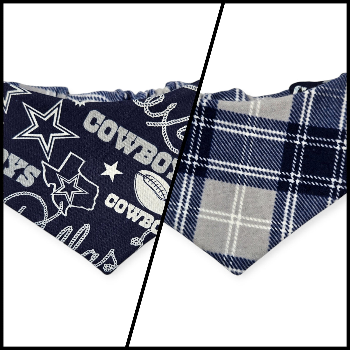 Cowboys/Dallas Plaid Reversible Slip-on Scrunchie Bandana (X-Small)