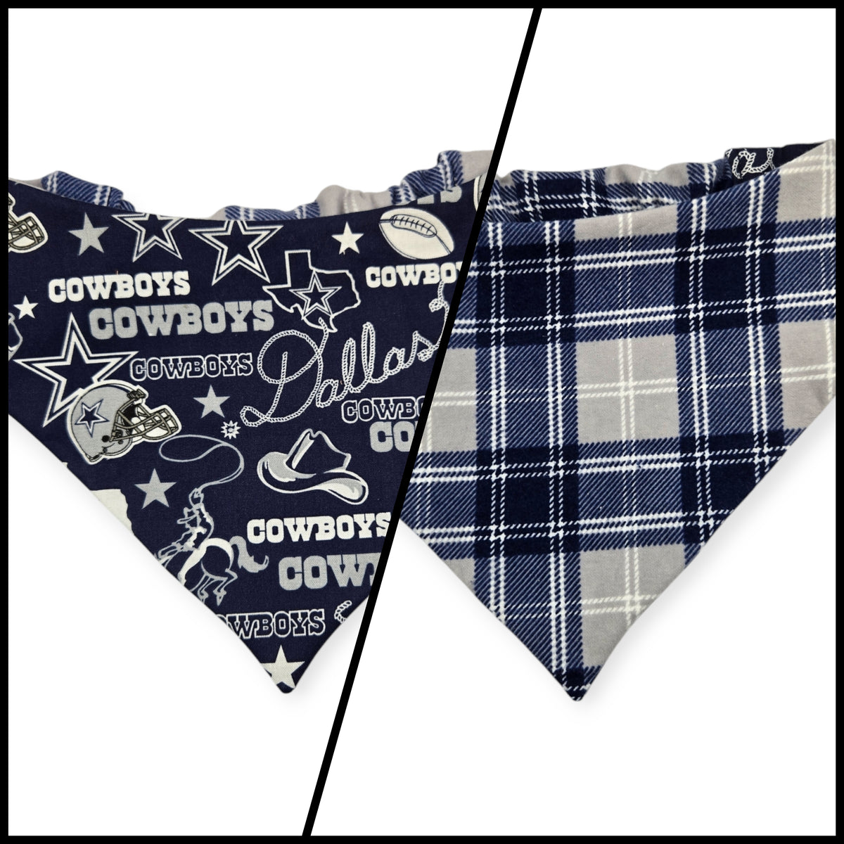 Cowboys/Dallas Plaid Reversible Slip-on Scrunchie Bandana (Medium/Large)