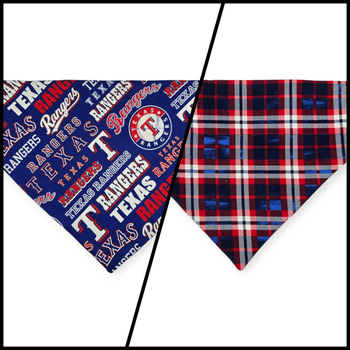 Rangers/Patriotic Plaid Reversible Slide-on Bandana (X-Large)