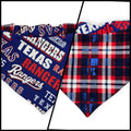 Rangers/Patriotic Plaid Slip-on Scrunchie Bandana (Medium)