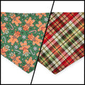 Cowboy Christmas/Glittery Christmas Plaid Reversible Tie-on Bandana (Large)