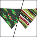 Christmas Cactus/Whimsical Stripes Reversible Slide-on Bandana (X-Small)