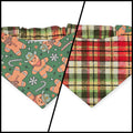 Cowboy Christmas/Glittery Christmas Plaid Reversible Slip-on Scrunchie Bandana (Medium)