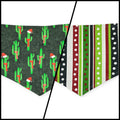 Christmas Cactus/Whimsical Stripes Tie-on Bandana (Medium)