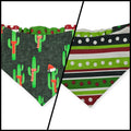 Christmas Cactus/Whimsical Stripes Slip-on Scrunchie Bandana (Small)