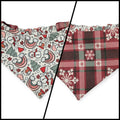 Christmas Rainbows/Snowflake Plaid Slip-on Scrunchie Bandana (Small)