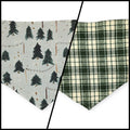 Christmas Tree Farm/Green Plaid Reversible Tie-on Bandana (Large)