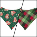 Snack Cake Trees/Red & Green Plaid Slip-on Scrunchie Bandana (Large/X-Large)