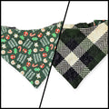 Cookie Tester/Green Plaid Reversible Slip-on Scrunchie Bandana (Medium/Large)