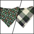 Cookie Tester/Green Plaid Reversible Slip-on Scrunchie Bandana (Large/X-Large)