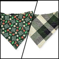 Cookie Tester/Green Plaid Reversible Slip-on Scrunchie Bandana (Large)