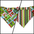 Grouchy Count Down/Christmas Stripes Reversible Slip-on Scrunchie Bandana (Large/X-Large)