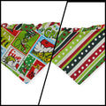 Grouchy Count Down/Christmas Stripes Reversible Slip-on Scrunchie Bandana (Medium)