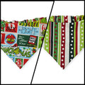 Grouchy Count Down/Christmas Stripes Reversible Slip-on Scrunchie Bandana (Medium/Large)