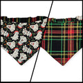 Christmas Ghost/Glitter Tartan Plaid Slip-on Scrunchie Bandana (Medium)