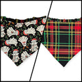 Christmas Ghost/Glitter Tartan Plaid Slip-on Scrunchie Bandana (Small)