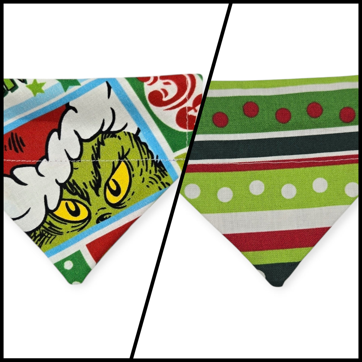 Grouchy Count Down/Christmas Stripes Reversible Slide-on Bandana (XX-Small)