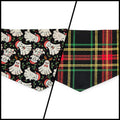 Christmas Ghost/Glitter Tartan Plaid Reversible Tie-on Bandana (X-Small)