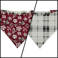 Gig Em/ Black & White Plaid Slip-on Scrunchie Bandana (Large)