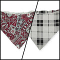 Aggies/ Black & White Plaid Slip-on Scrunchie Bandana (Large)