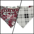 Aggies/ Black & White Plaid Slip-on Scrunchie Bandana (Medium/Large)